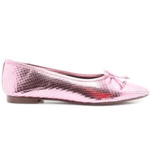 SCHUTZ Arissa Leather Ballet Flat Women's Size 7 Metallic Pink Slip On Barbie